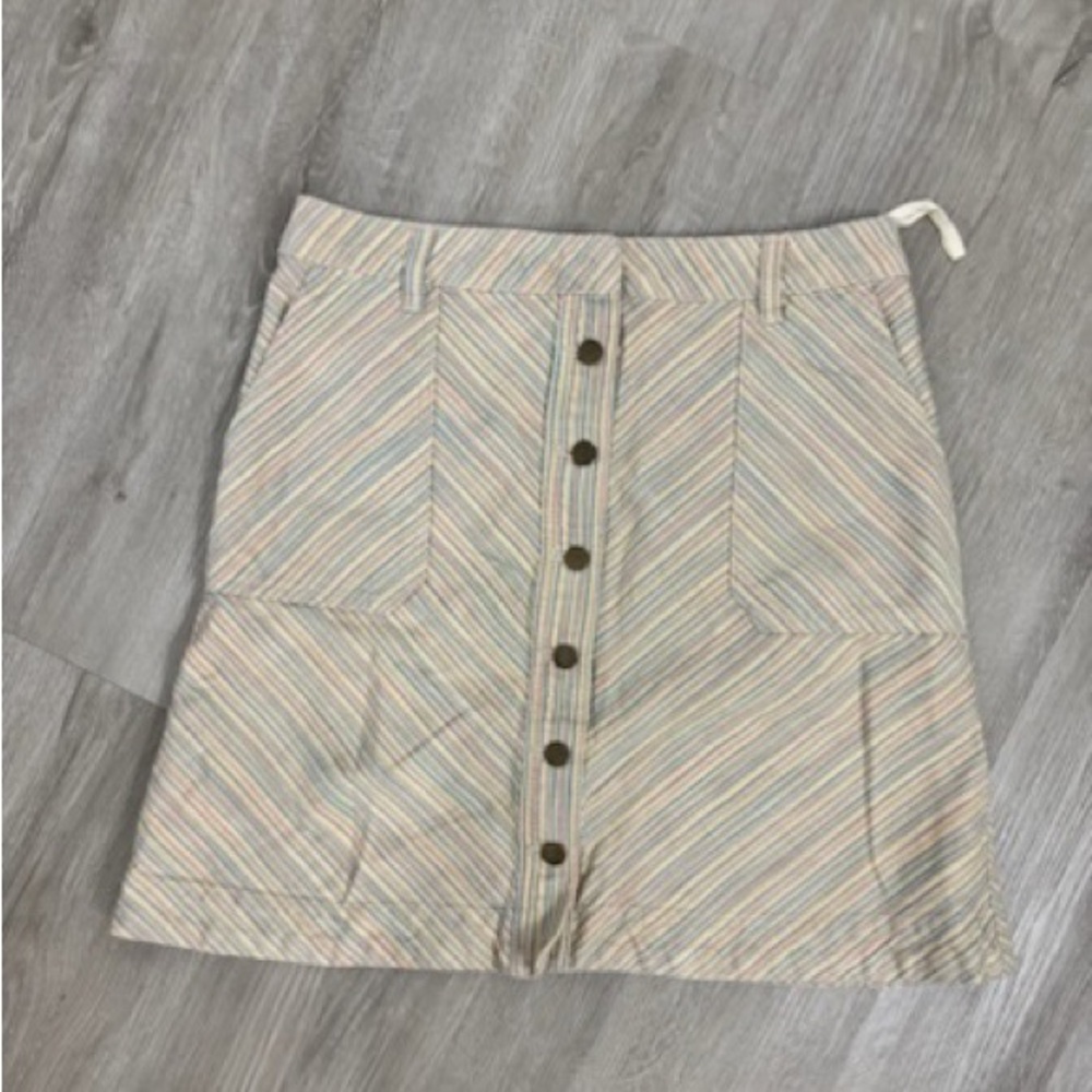PILCRO AND THE LETTERPRESS ANTHROPOLOGIE STRIPE BUTTON FRONT SKIRT SZ 8
